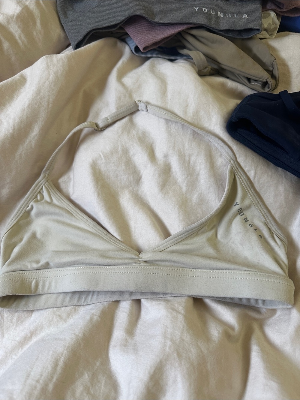 YoungLA Cream Triangle Bra